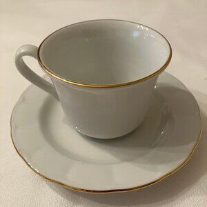 Santa Clara Porcelain from Spain Tea Cup & Saucer 24K Trim